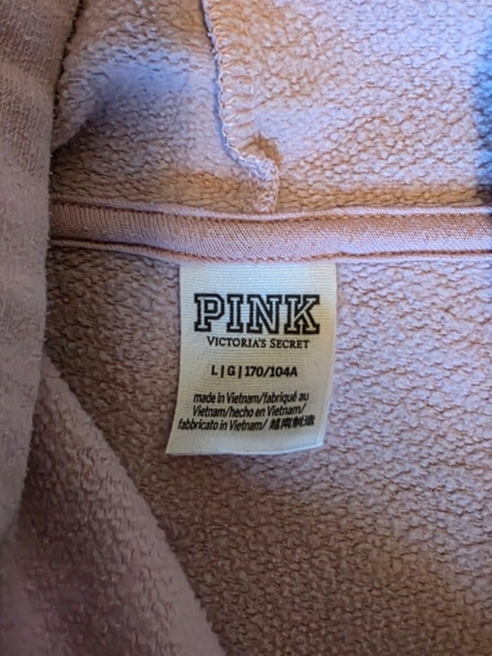 PINK Victoria's Secret Logo Hoodie Sweatshirt - Red and Light Pink - Picture 7 of 9